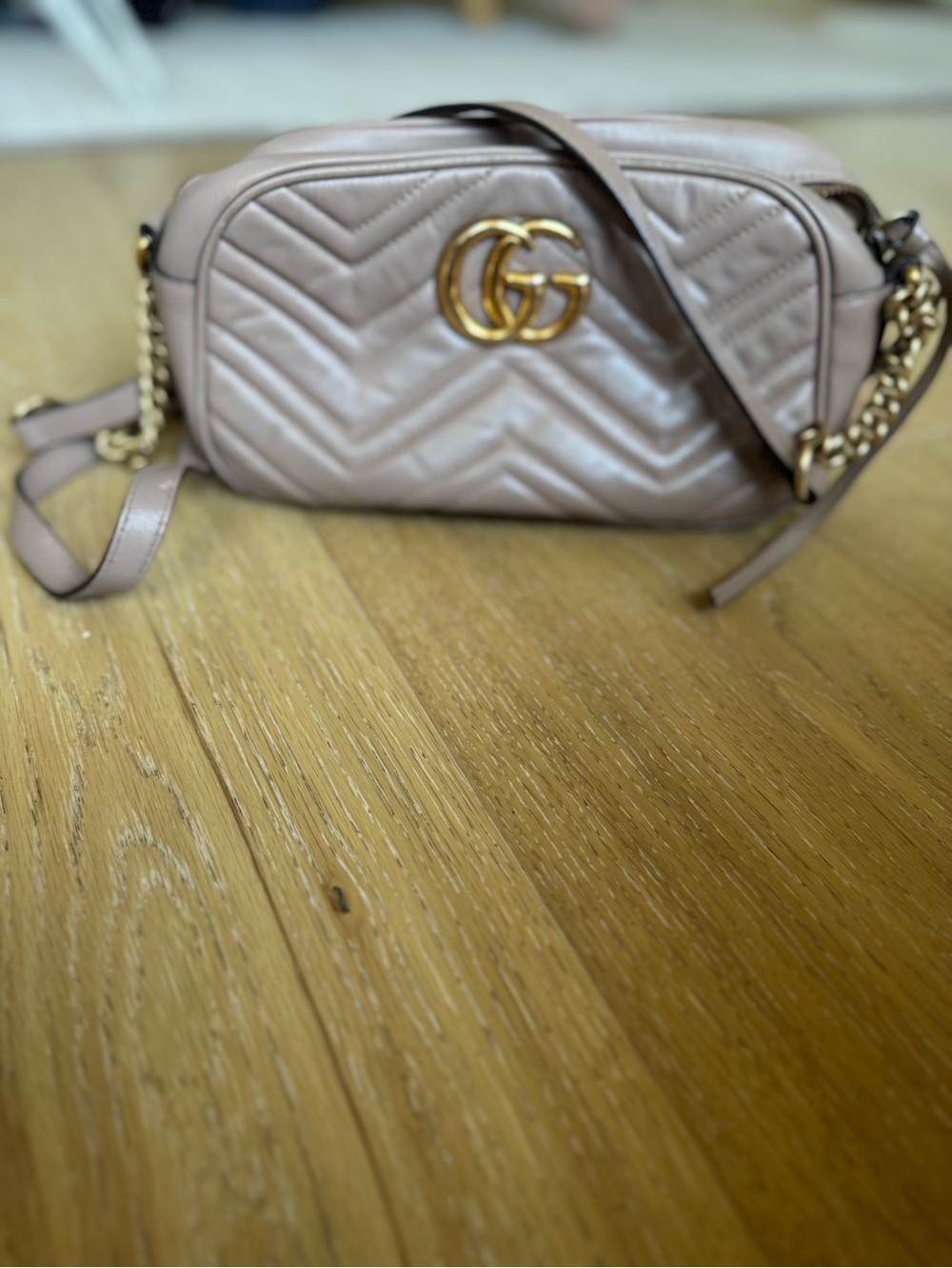 Gucci Small Matelassé Leather Crossbody Bag - Taupe